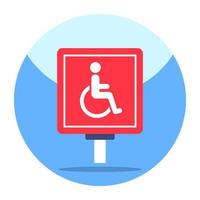 een bewerkbaar ontwerppictogram van handicapteken vector
