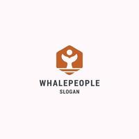 walvis mensen logo icoon ontwerp sjabloon vector illustratie