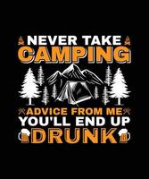 camping t-shirt ontwerp vector