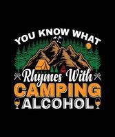 camping t-shirt ontwerp vector