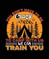 camping t-shirt ontwerp vector