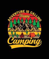 camping t-shirt ontwerp vector