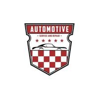automotive reparatie en onderhoud embleem logo ontwerp, het beste voor auto winkel,garage, Reserve onderdelen logo premie vector
