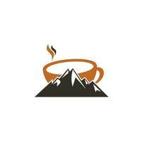 berg koffie logo sjabloon ontwerp. koffie logo ontwerp icoon vector