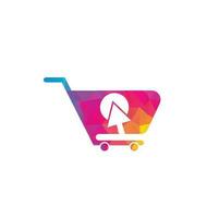 klik op winkel logo pictogram ontwerp. online winkel logo ontwerpsjabloon vector