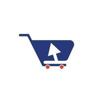 klik op winkel logo pictogram ontwerp. online winkel logo ontwerpsjabloon vector