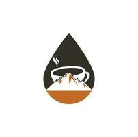 berg koffie laten vallen vorm concept logo sjabloon ontwerp. koffie logo ontwerp icoon vector