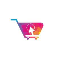 klik op winkel logo pictogram ontwerp. online winkel logo ontwerpsjabloon vector