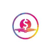 geld boek icoon logo ontwerp element. Doller en boek icoon met logo. vector