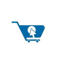 klik op winkel logo pictogram ontwerp. online winkel logo ontwerpsjabloon vector