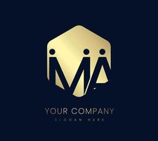 premie logo creatief ontwerp en gouden symbool handel Mark van bedrijf en organisatie branding zeshoek logos concept ontwerp vector