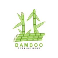 bamboe logo ontwerp, groen boom vector, panda voedsel, Product merk sjabloon illustratie vector