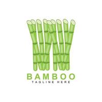 bamboe logo ontwerp, groen boom vector, panda voedsel, Product merk sjabloon illustratie vector