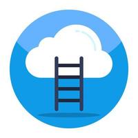 wolk met ladder symboliseert concept van wolk carrière vector