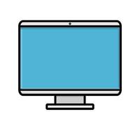 vector illustratie van modern digitaal digitaal slim rechthoekig computer toezicht houden op icoon in monitor, laptop geïsoleerd Aan wit achtergrond. concept computer digitaal technologieën