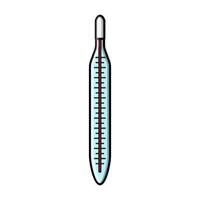 medisch glas kwik thermometer naar meten lichaam temperatuur, icoon Aan een wit achtergrond. vector illustratie