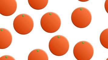 oranje Aan een wit achtergrond, vector illustratie, patroon. ronde oranje fruit, vitamine oranje oranje. gezond voedsel, veganistisch voedsel, rauw voedsel eetpatroon. naadloos illustratie