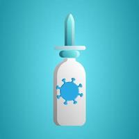 medisch druppels verstuiven voor keel en neus- met geneesmiddel voor ziekte dodelijk gevaarlijk coronavirus infectie covid-19 pandemisch virus molecuul Aan een blauw achtergrond vector