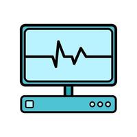 abstract medisch apparaat met een toezicht houden op voor examen van de hart, echografie en cardiogram, een gemakkelijk icoon Aan een wit achtergrond. vector illustratie