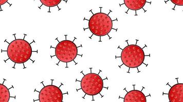 naadloos patroon van rood virussen van de coronavirus bacterie virus coveid-19 pandemisch gevaarlijk besmettelijk structuur Aan een wit achtergrond vector