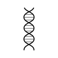 medisch farmaceutisch abstract dna gen helix, gemakkelijk zwart en wit icoon Aan wit achtergrond. vector illustratie