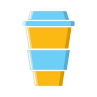 een glas van sterk stimulerend geurig snel koffie in een karton meenemen kop icoon Aan een wit achtergrond. vector illustratie