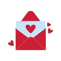 envelop met hart vorm brief geïsoleerd Aan wit achtergrond. liefde bericht concept. Valentijnsdag dag, romantisch vector vlak illustratie