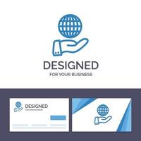 creatief bedrijf kaart en logo sjabloon bedrijf globaal modern Diensten vector illustratie