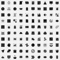 100 bedrijf icoon solide glyph vector illustratie