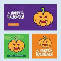 gelukkig halloween uitnodiging ontwerp met pompoen vector