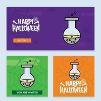 gelukkig halloween uitnodiging ontwerp met drinken vector