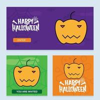 gelukkig halloween uitnodiging ontwerp met pompoen vector