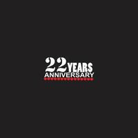22 jaren verjaardag viering logo, hand- belettering, 22 jaar teken, groet kaart vector