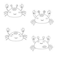 krab in schets stijl. vector illustratie