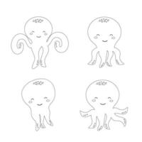 silhouet stijl Octopus. vector illustratie