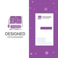 bedrijf logo voor boek. e-boek. interactief. mobiel. video. verticaal Purper bedrijf .bezoeken kaart sjabloon. creatief achtergrond vector illustratie