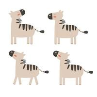 reeks van tekenfilm zebra's boho. vector illustratie