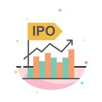 ipo bedrijf eerste modern aanbod openbaar abstract vlak kleur icoon sjabloon vector