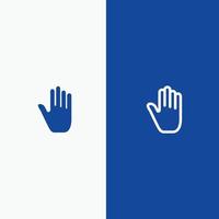 lichaam taal gebaren hand- koppel lijn en glyph solide icoon blauw banier lijn en glyph solide ico vector