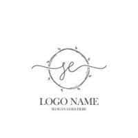 eerste se schoonheid monogram en elegant logo ontwerp, handschrift logo van eerste handtekening, bruiloft, mode, bloemen en botanisch met creatief sjabloon. vector