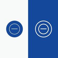 Nee toevoegen minder lijn en glyph solide icoon blauw banier lijn en glyph solide icoon blauw banier vector