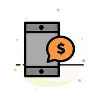 mobiel cel geld dollar abstract vlak kleur icoon sjabloon vector