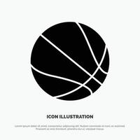 onderwijs bal basketbal solide glyph icoon vector