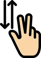 vinger gebaren twee omhoog naar beneden vlak kleur icoon vector icoon banier sjabloon