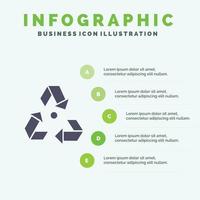 eco ecologie milieu vuilnis groen solide icoon infographics 5 stappen presentatie achtergrond vector