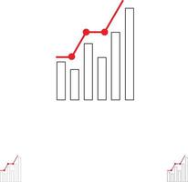 diagram analytics bedrijf diagram afzet statistieken trends stoutmoedig en dun zwart lijn icoon reeks vector