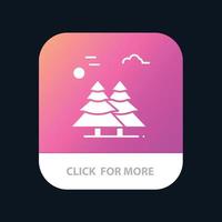 alpine arctisch Canada pijnboom bomen Scandinavië mobiel app knop android en iOS glyph versie vector