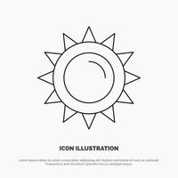 zon helderheid licht voorjaar lijn icoon vector