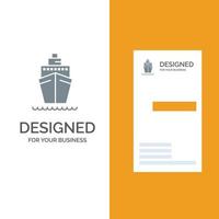 boot schip vervoer vaartuig grijs logo ontwerp en bedrijf kaart sjabloon vector