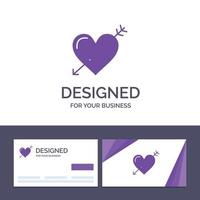 creatief bedrijf kaart en logo sjabloon hart pijl vakantie liefde Valentijn vector illustratie